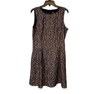 JW Jason Wu Dress Womens Large Sleeveless Pink Black Lace Overlay Fit & Flare NE